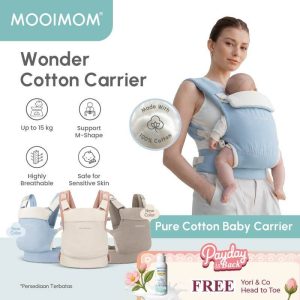 Mooimom Wonder Carrier Pure Cotton - Gendongan Bayi Depan M-Shape
