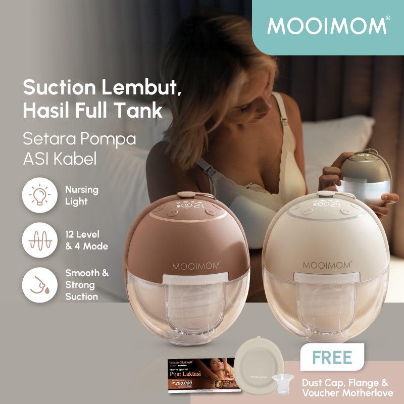 MOOIMOM M3 Pro Air Flow Handsfree Electric Breast Pump Pompa ASI Wireless