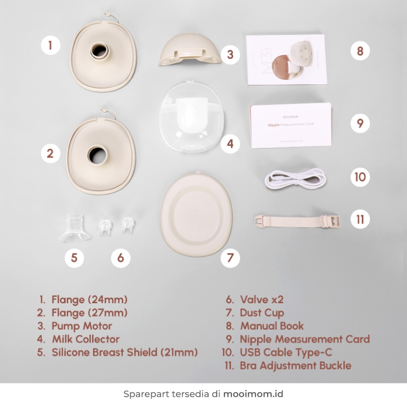 MOOIMOM M3 Pro Air Flow Handsfree Electric Breast Pump Pompa ASI Wireless - Gambar 7