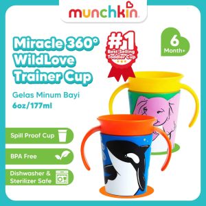 Munchkin Miracle 360 Wildlove Trainer Cup 177ml - Cangkir Latihan Minum Bayi