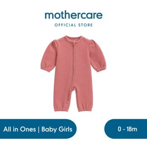 Mothercare My First Zip-Up All-in-One - Set Terusan Bayi Perempuan (Pink)