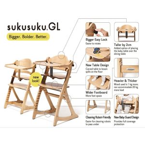 Yamatoya Sukusuku GL High Chair with Table and Guard – Kursi Makan Kayu Anak Bayi Untuk MPASI 02 Yamatoya Sukusuku GL High Chair with Table and Guard - Kursi Makan Kayu Anak Bayi Untuk MPASI 02