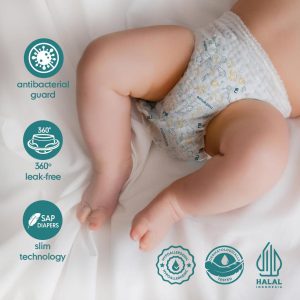 4 PACK Mothercare Diapers Pants S34 M32 L30 XL28 – Popok Celana Tape Bayi | Antibakterial | SAP-02
