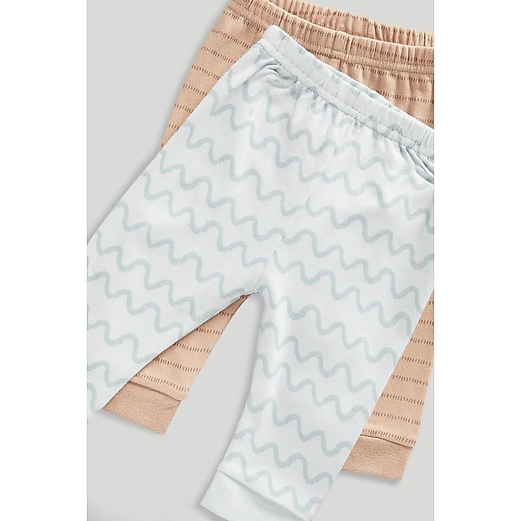 Mothercare Wave Baby Pyjamas - 2 Pack - Piyama Bayi Laki-laki (Cokelat) - Gambar 4
