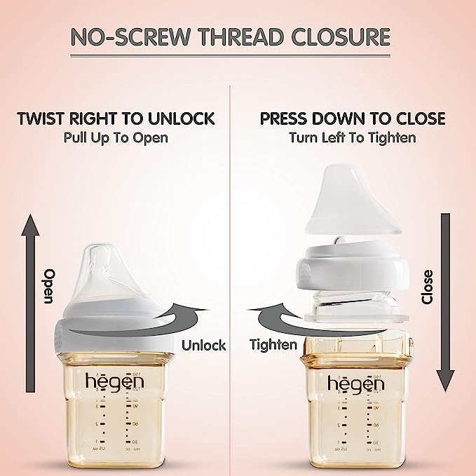 Hegen PCTO Feeding Bottle PPSU 150ml Twin Pack - Botol Susu Bayi Baru Lahir - Gambar 5