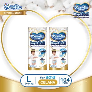 MamyPoko Pants Royal Soft Organic Cotton - L 52 - Boys - 2 Packs