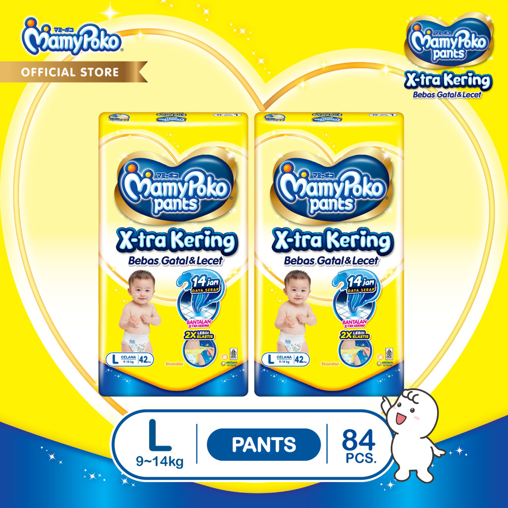 MamyPoko Pants X-tra Kering - L 42 - 2 Packs