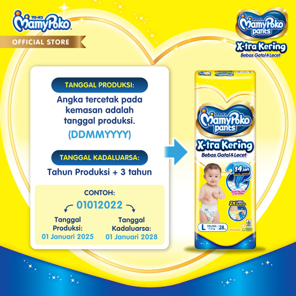 MamyPoko Pants X-tra Kering - L 42 - 2 Packs - Gambar 7
