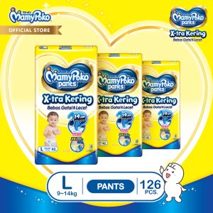 MamyPoko Pants X-tra Kering - L 42 - Popok Celana - 3 Packs