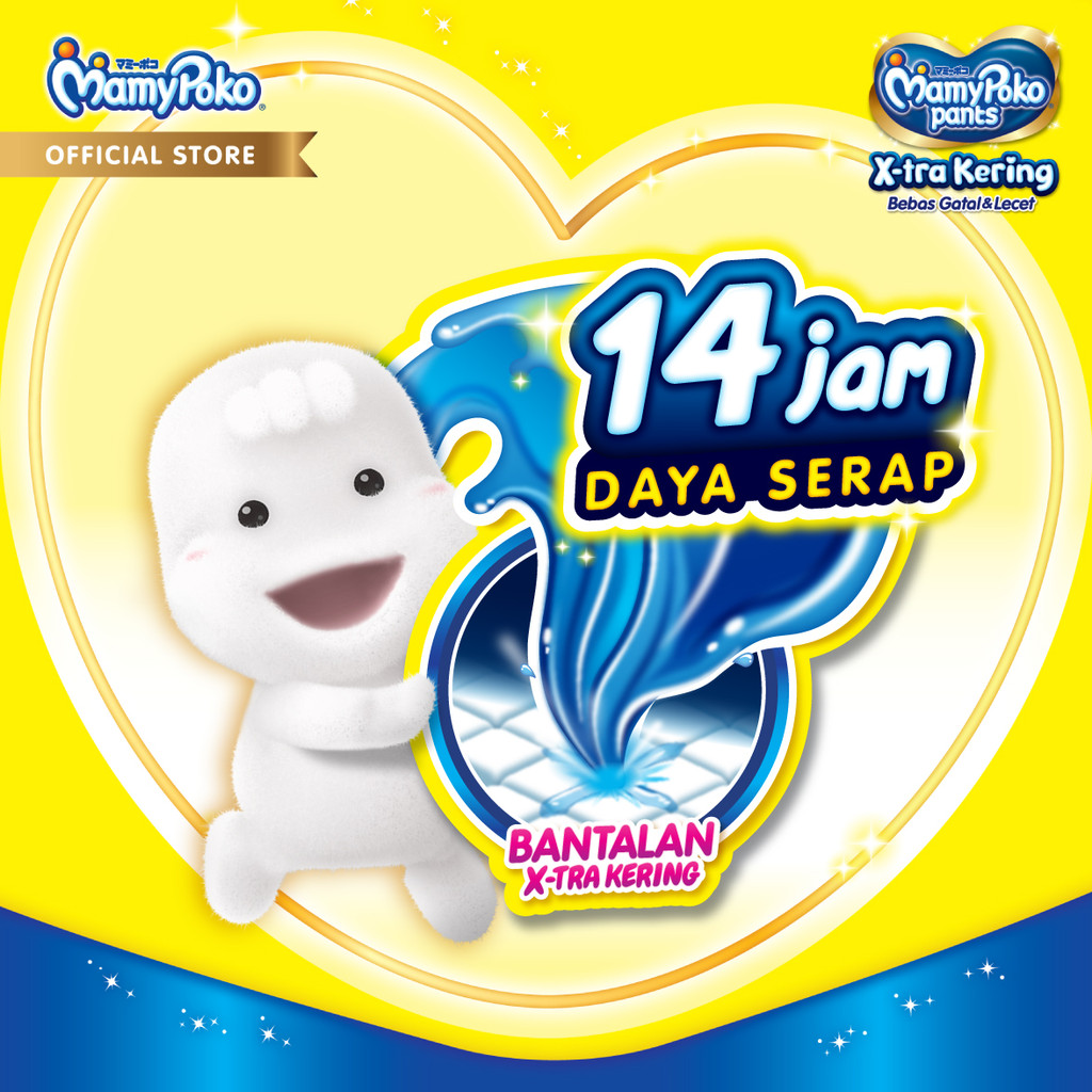 MamyPoko Pants X-tra Kering - L 42 - Popok Celana - 3 Packs - Gambar 3