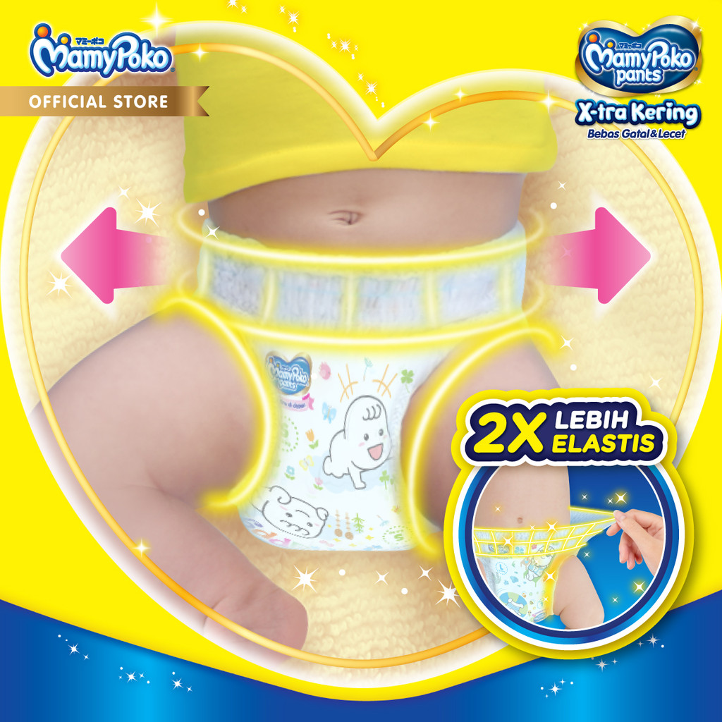 MamyPoko Pants X-tra Kering - L 42 - Popok Celana - 3 Packs - Gambar 4