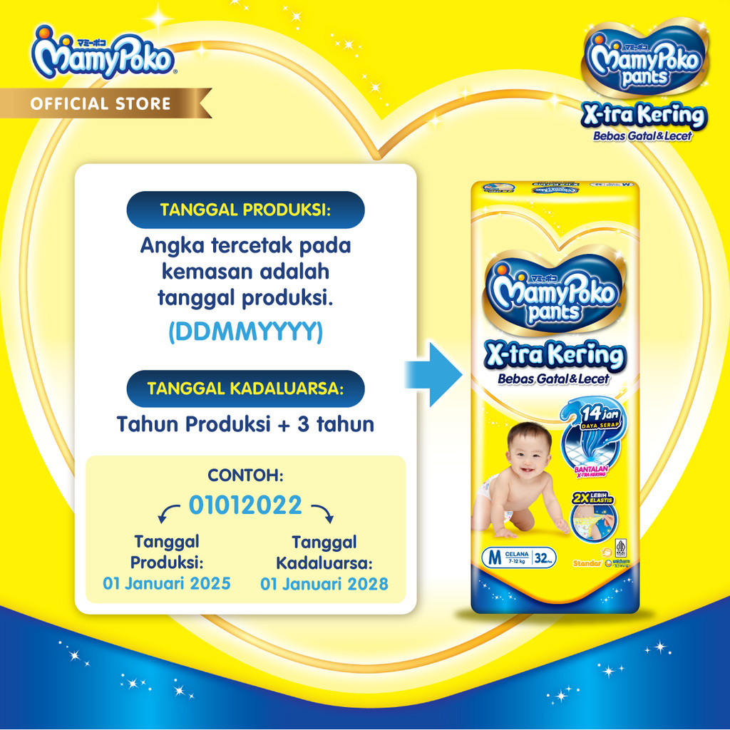 MamyPoko Pants X-tra Kering - M 48 - 2 Packs - Gambar 6