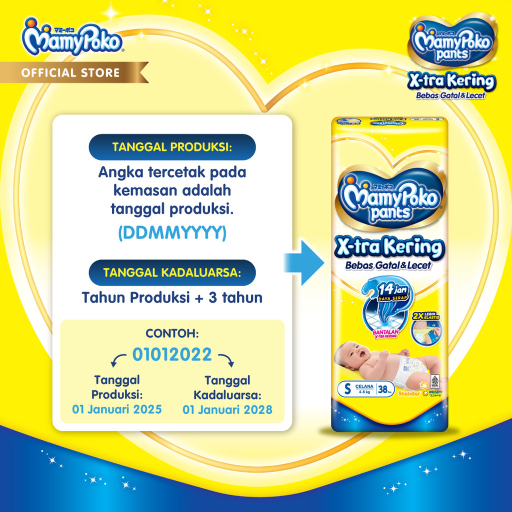 MamyPoko Pants X-tra Kering - S 56 - 2 Packs - Gambar 7
