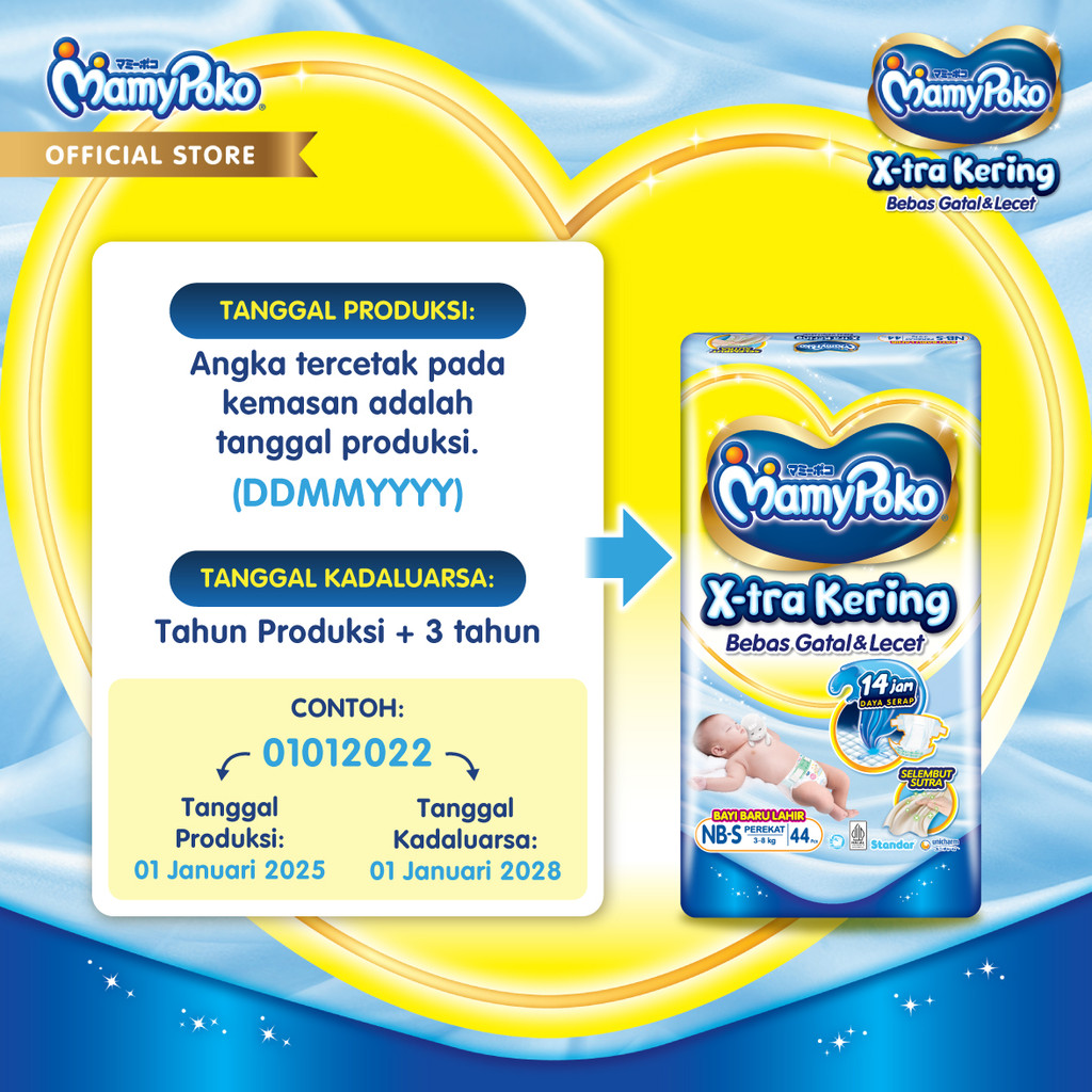 MamyPoko Perekat X-tra Kering - NB-S 44 - 3 packs - Gambar 6