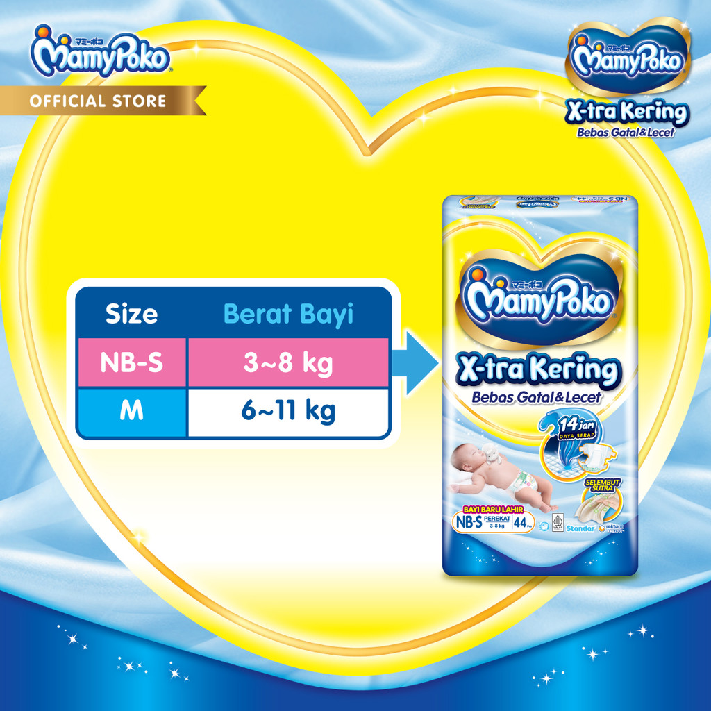 MamyPoko Perekat X-tra Kering - NB-S 44 - 3 packs - Gambar 7