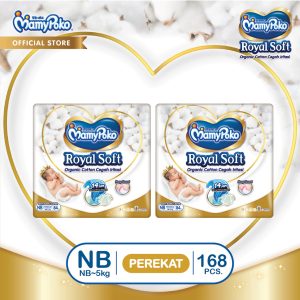 MamyPoko Royal Soft Organic Cotton - NB 84 - Popok Tape - 2 Packs