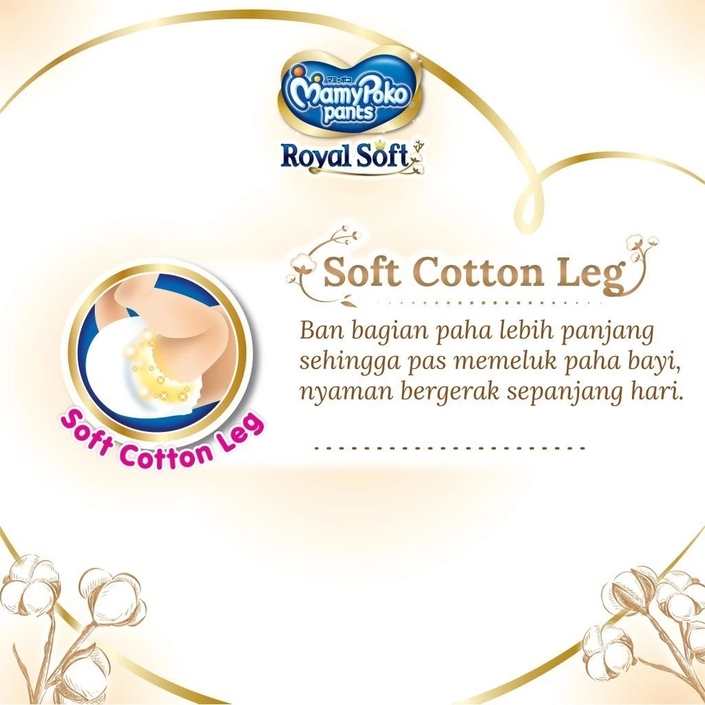 MamyPoko Royal Soft Organic Cotton - NB 84 - Popok Tape - 2 Packs - Gambar 4