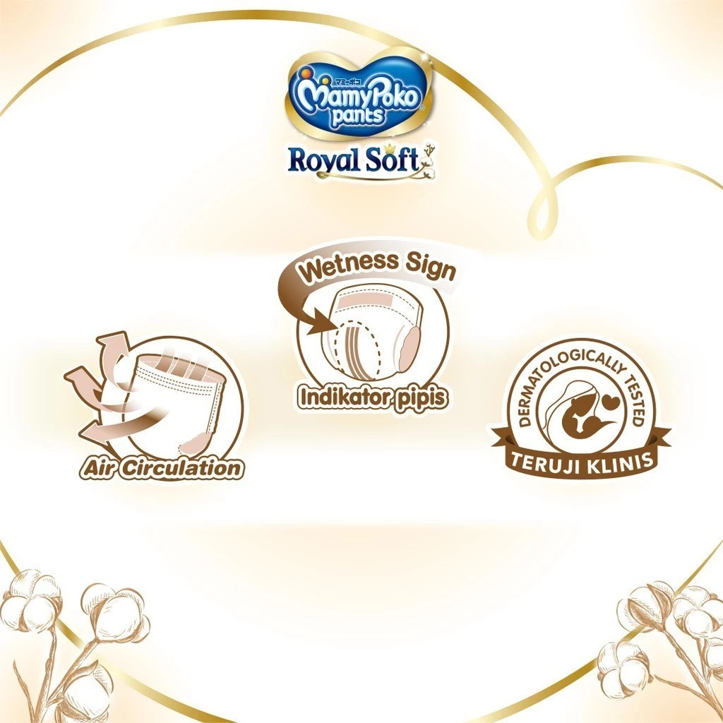 MamyPoko Royal Soft Organic Cotton - NB 84 - Popok Tape - 2 Packs - Gambar 5