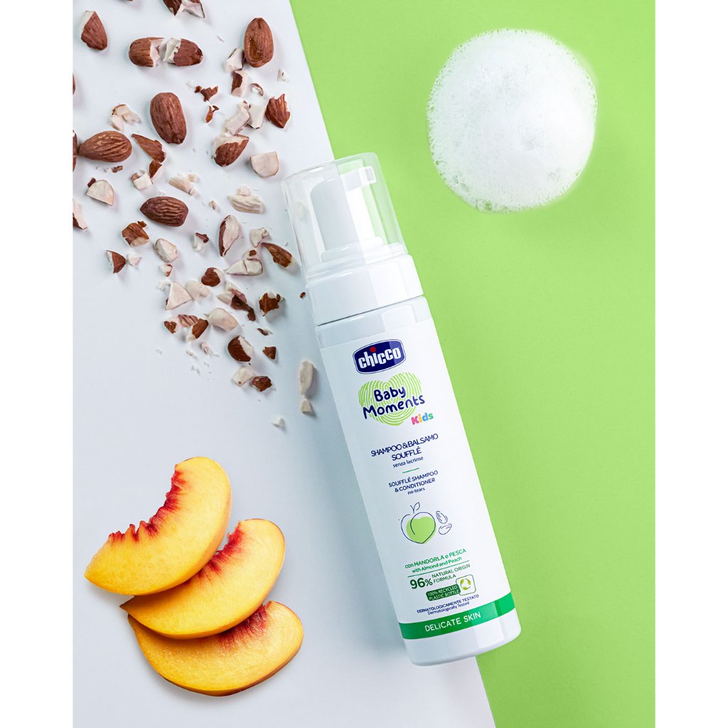 CHICCO Baby Moments Souffle Shampoo and Conditioner Sampo dan Kondisioner Bayi Anak 150mL - Gambar 3