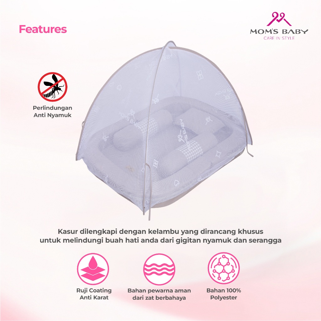 Moms Baby Kasur Bayi Sofa Kelambu 3in1 Seline Series - Gambar 3