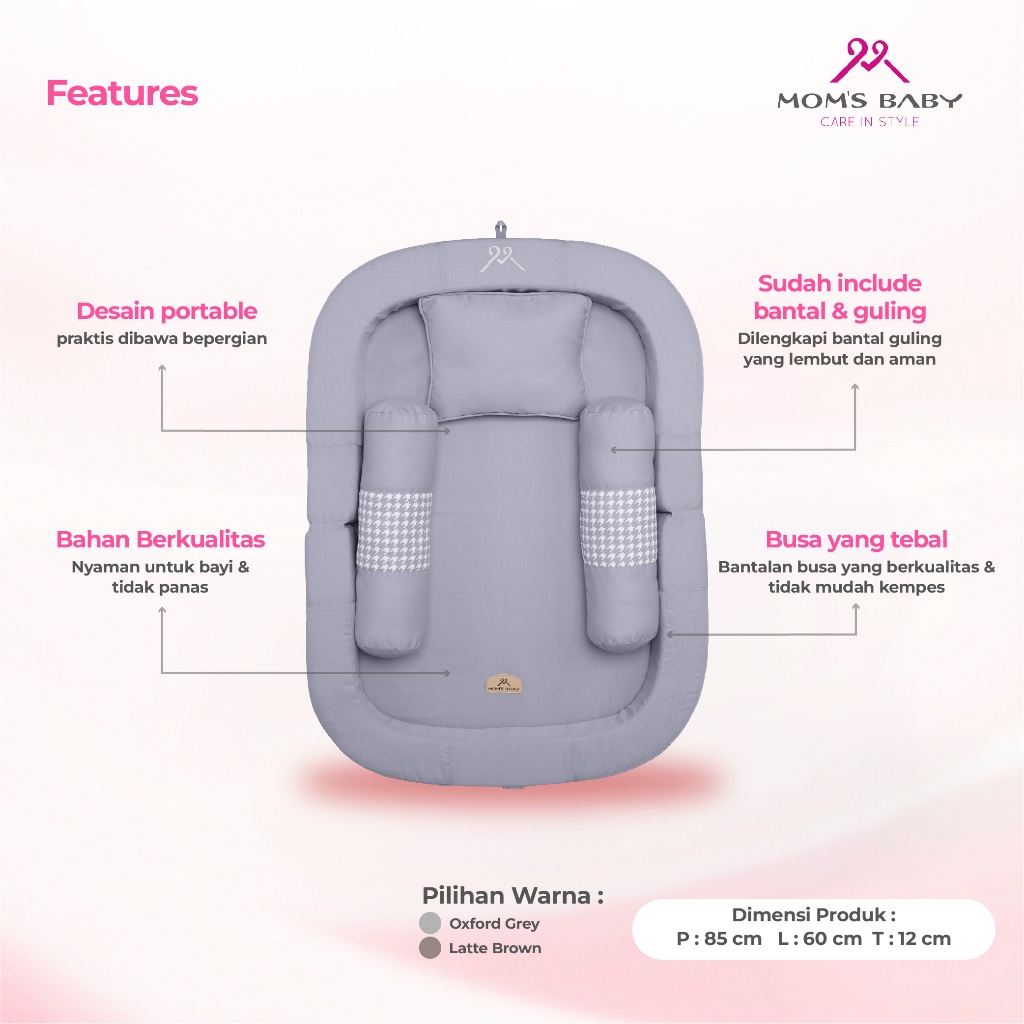 Moms Baby Kasur Bayi Sofa Kelambu 3in1 Seline Series - Gambar 4