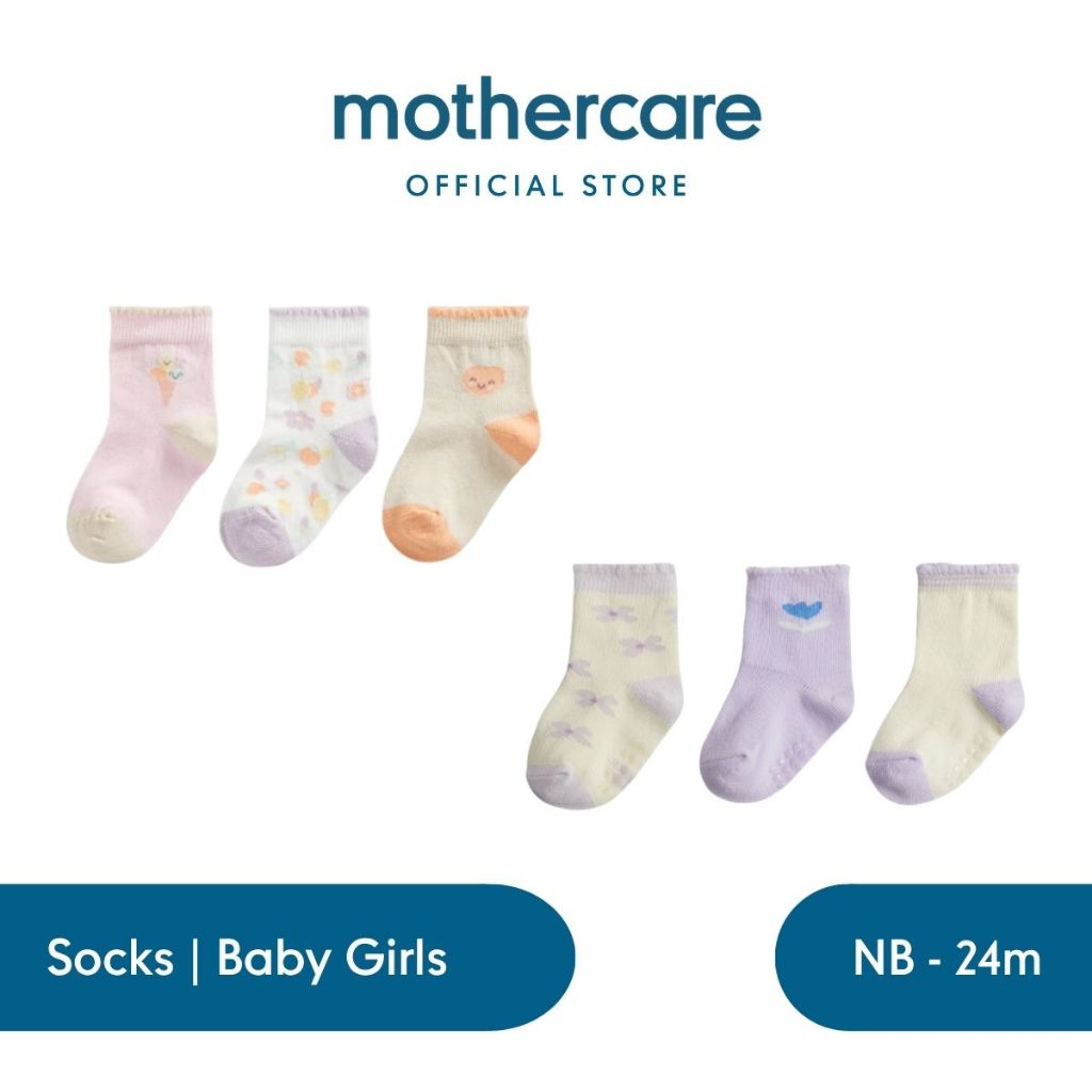 Mothercare 3 Pack Baby Girls Socks Collection - Kaos Kaki Bayi Perempuan