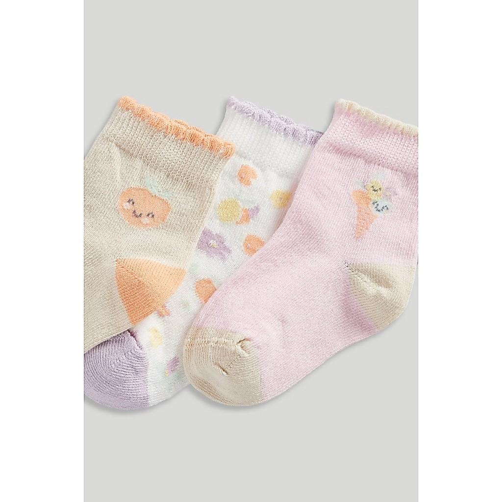 Mothercare 3 Pack Baby Girls Socks Collection - Kaos Kaki Bayi Perempuan - Gambar 2
