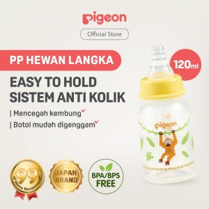 Pigeon Botol Slim Neck PP RP 120ml Motif Hewan Langka - Botol Susu Bayi