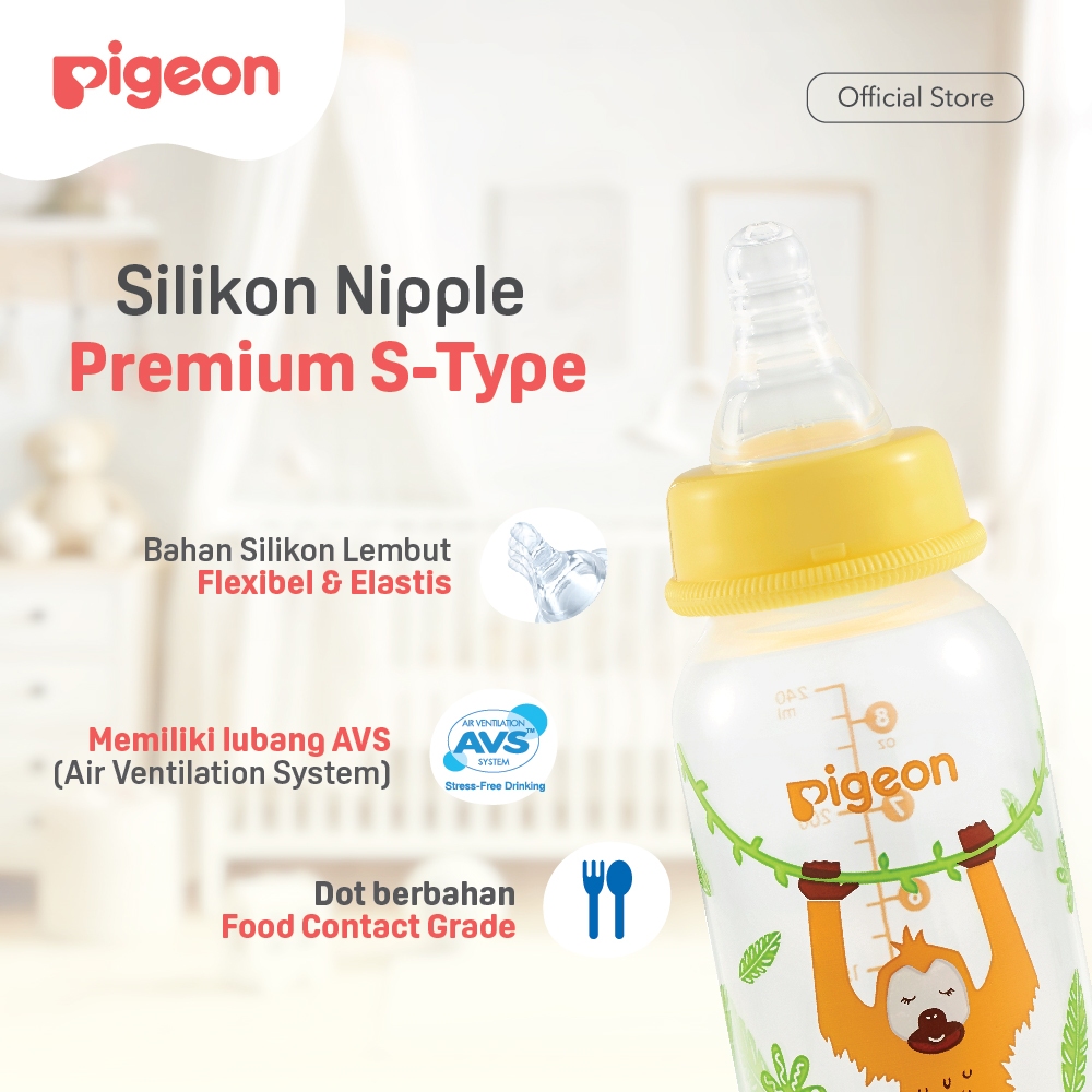 Pigeon Botol Slim Neck PP RP 120ml Motif Hewan Langka - Botol Susu Bayi - Gambar 8