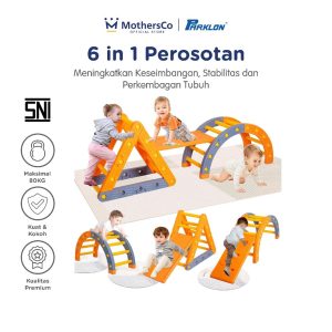 Parklon 6 in 1 Perosotan Anak Mainan Pemanjat Lengkung, Panjat Tebing, Terowongan, Perosotan, Papan Kesimbangan, Menaiki Tangga