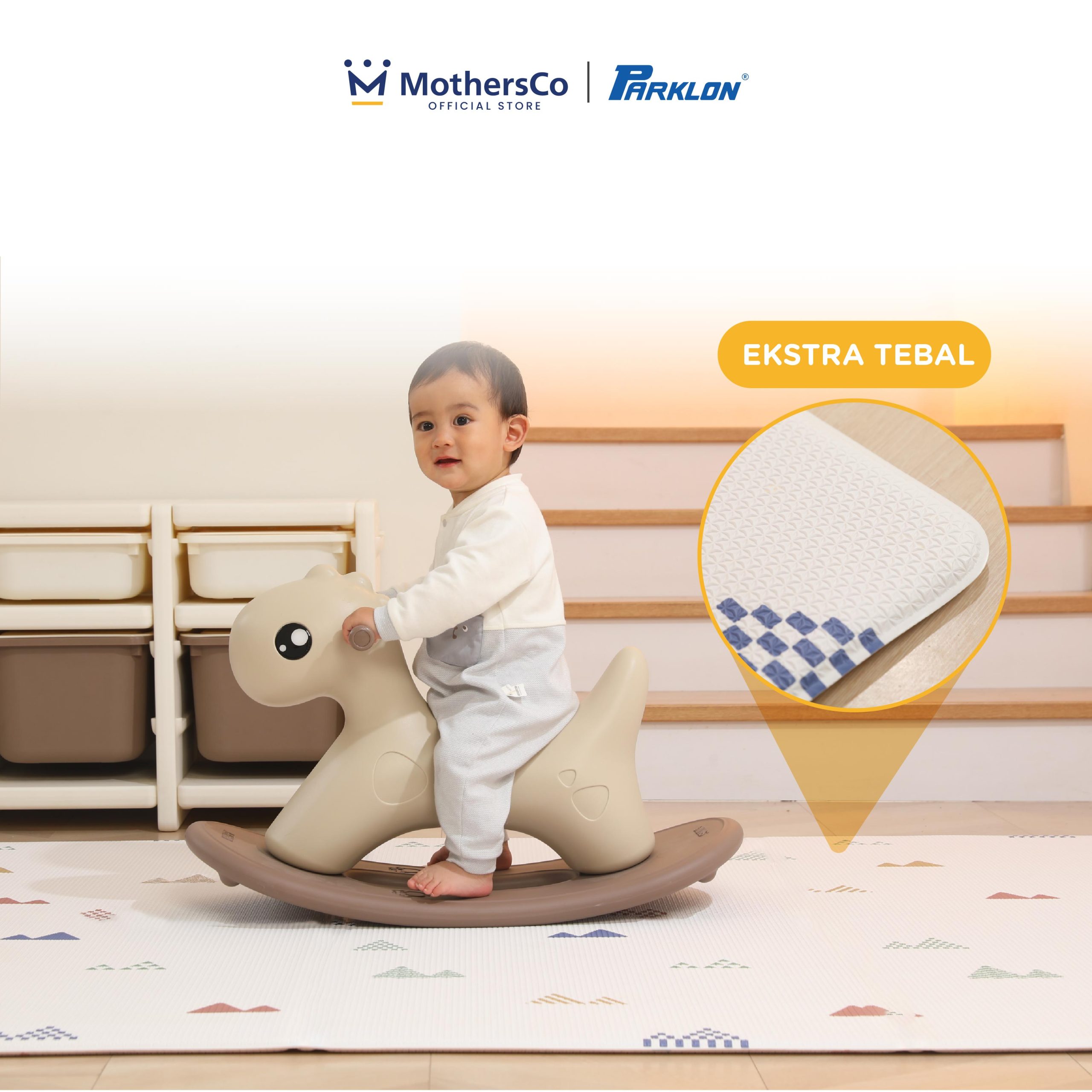 Parklon PVC Roll Playmat Korea - Karpet Matras Bayi Double Side - Gambar 17