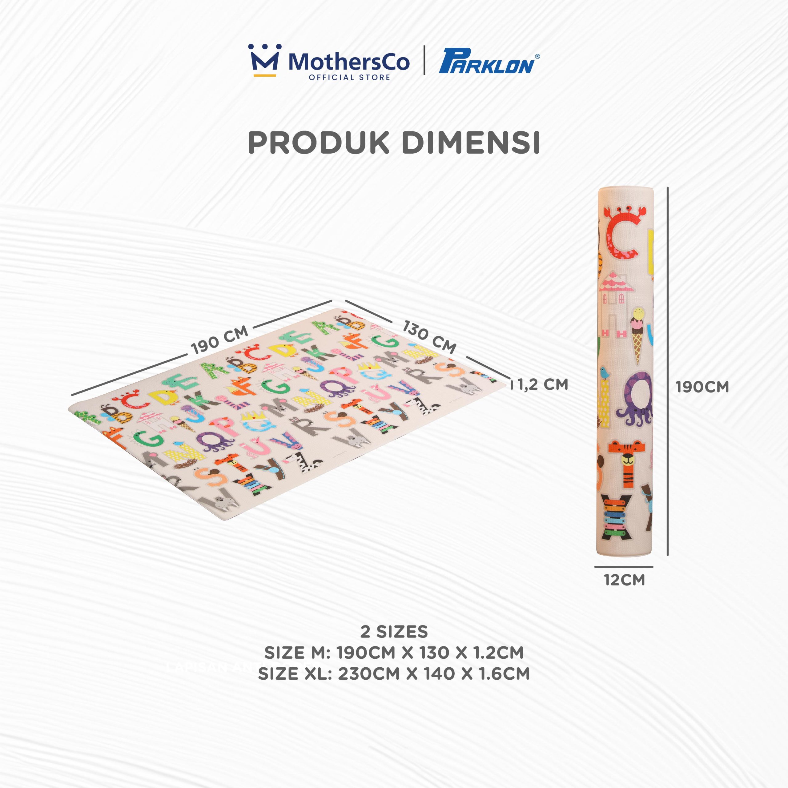 Parklon PVC Roll Playmat Korea - Karpet Matras Bayi Double Side - Gambar 18