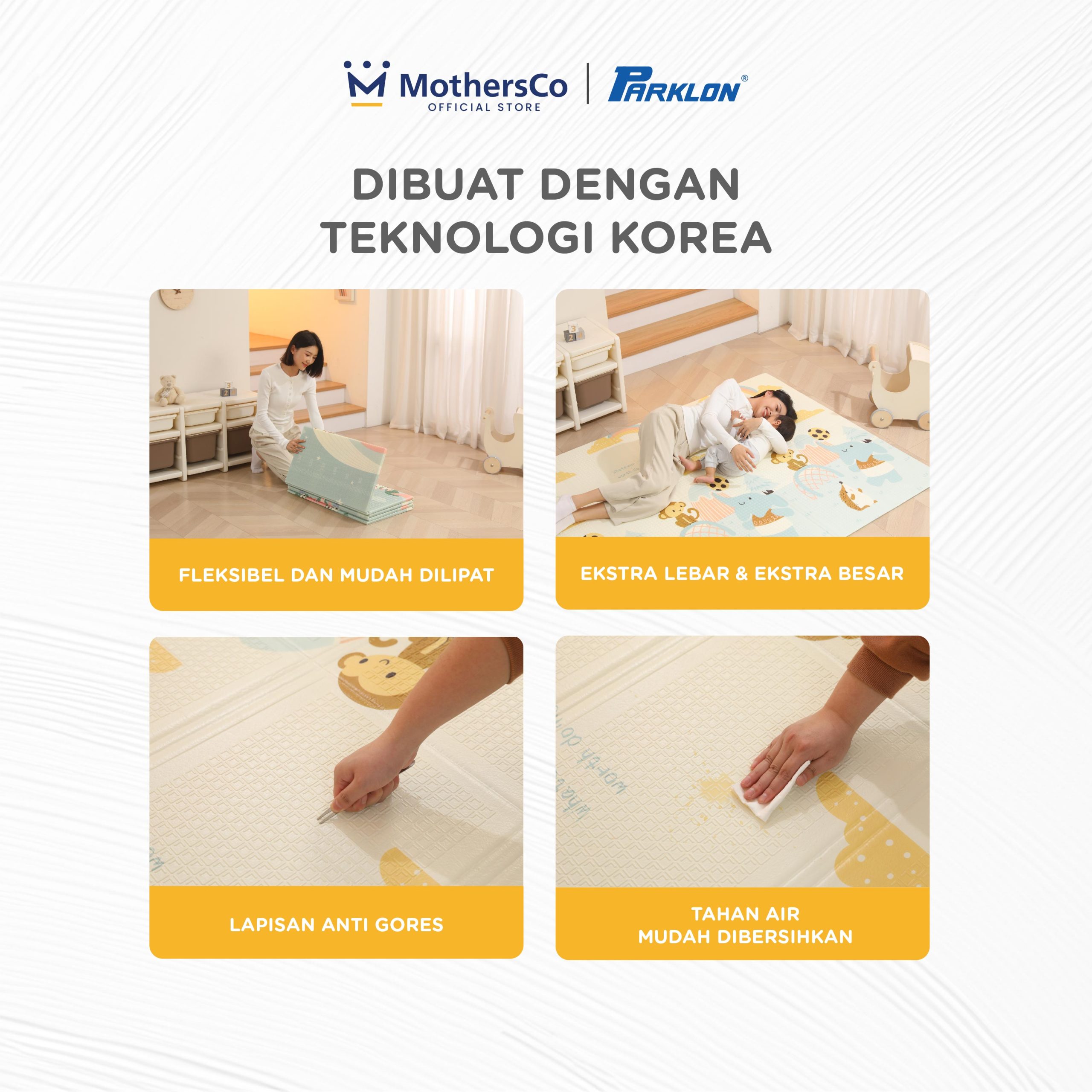 Parklon XPE Fold Playmat Korea - Matras Lipat Bayi Waterproof - Gambar 10