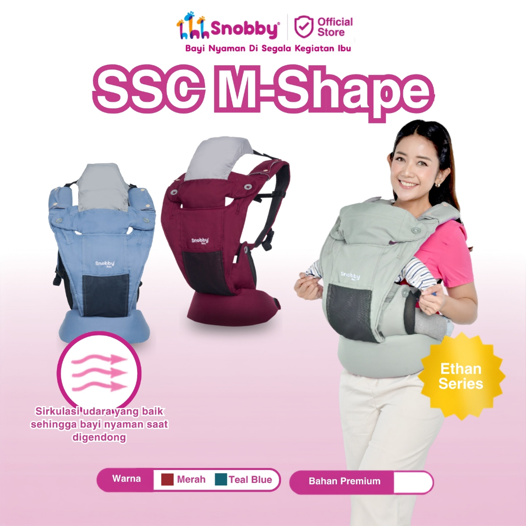 Snobby Gendongan Bayi Ransel M-Shape Ethan Series Ergonomis