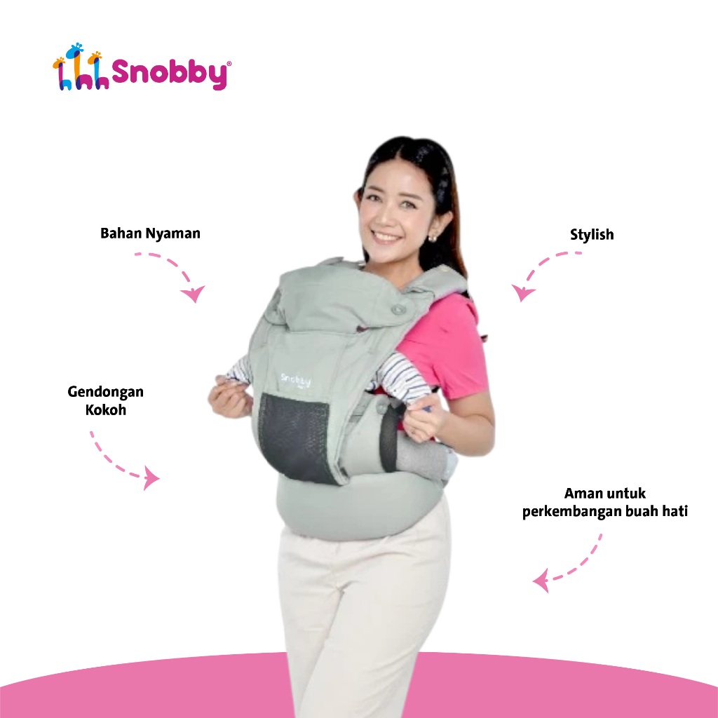 Snobby Gendongan Bayi Ransel M-Shape Ethan Series Ergonomis - Gambar 4