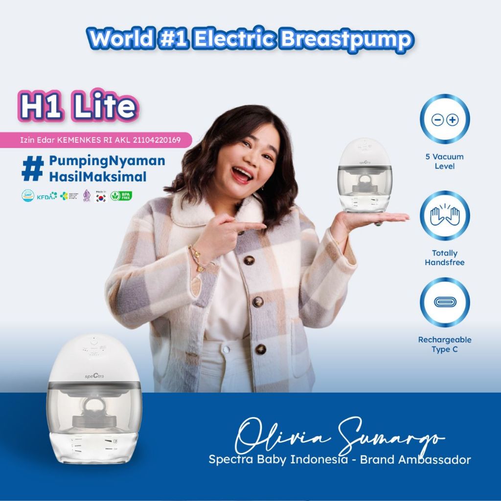 Pompa ASI Elektrik Tanpa Kabel Spectra H1 Lite Handsfree - Gambar 8