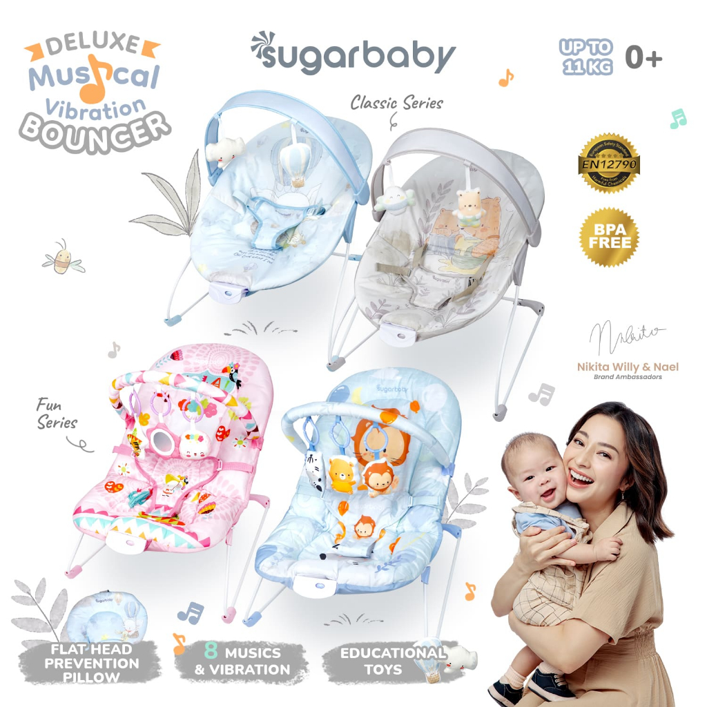 Sugarbaby New Deluxe Musical Bouncer - Bouncer Bayi Getar & Musik