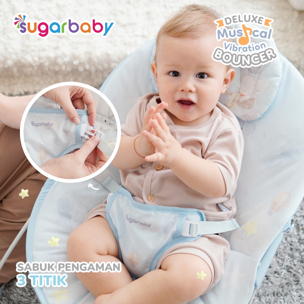 Sugarbaby New Deluxe Musical Bouncer - Bouncer Bayi Getar & Musik - Gambar 4
