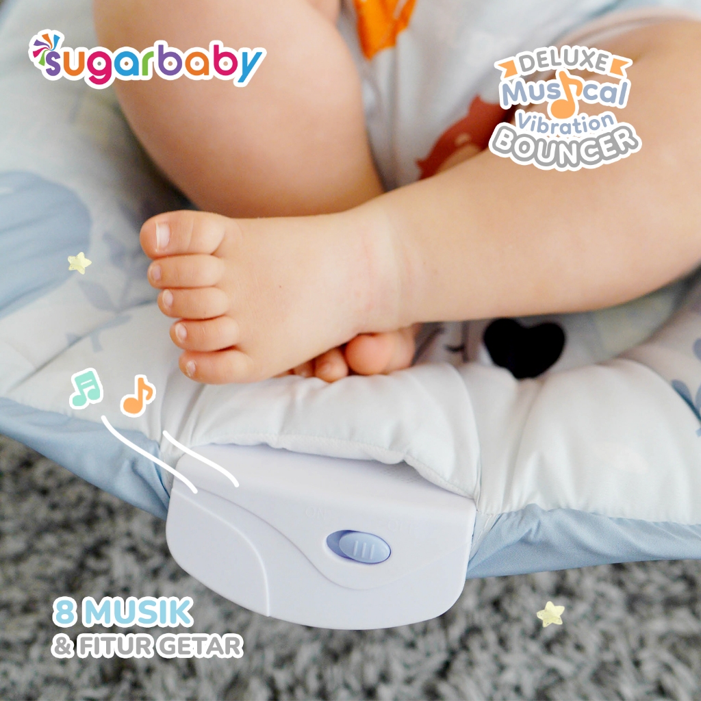 Sugarbaby New Deluxe Musical Bouncer - Bouncer Bayi Getar & Musik - Gambar 6