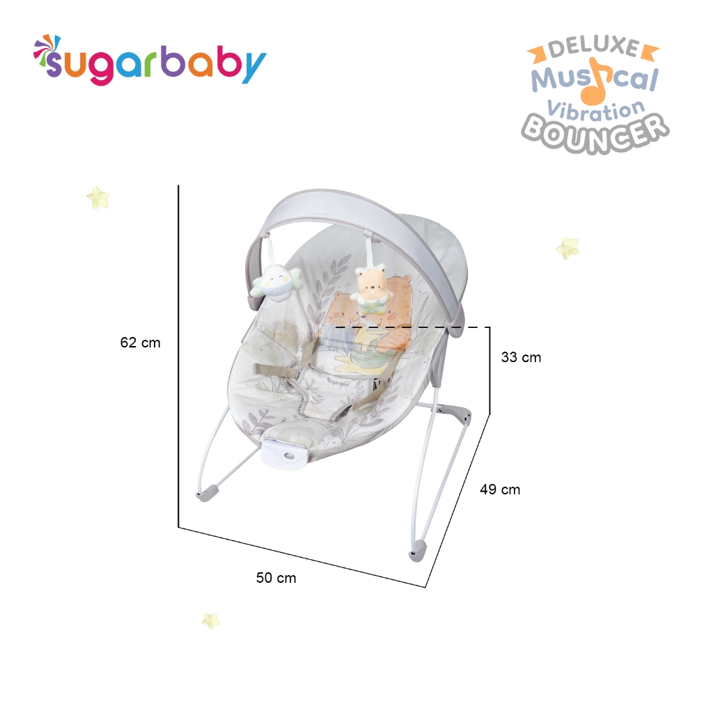 Sugarbaby New Deluxe Musical Bouncer - Bouncer Bayi Getar & Musik - Gambar 8