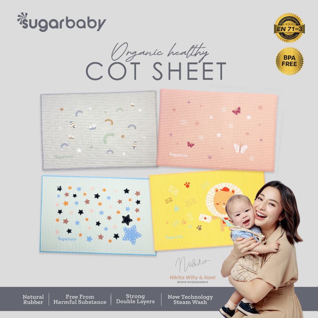 Sugar Baby Organic Healthy Cot Sheet /Perlak Karet Organik/Perlak Bayi
