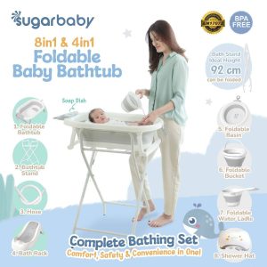 Sugar Baby Foldable Standing Bathtub - Bak Mandi Thermometer Digital