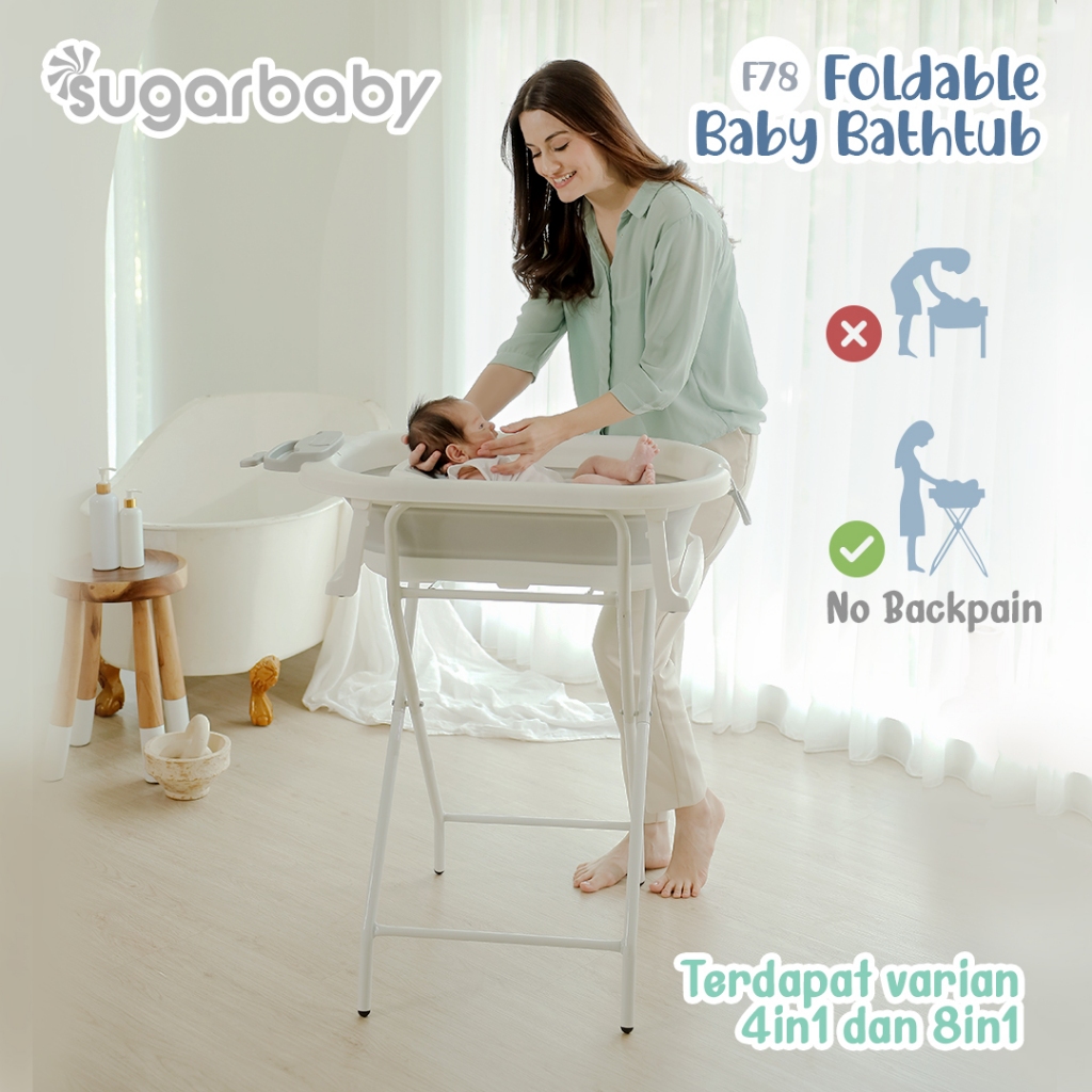 Sugar Baby Foldable Standing Bathtub - Bak Mandi Thermometer Digital - Gambar 3