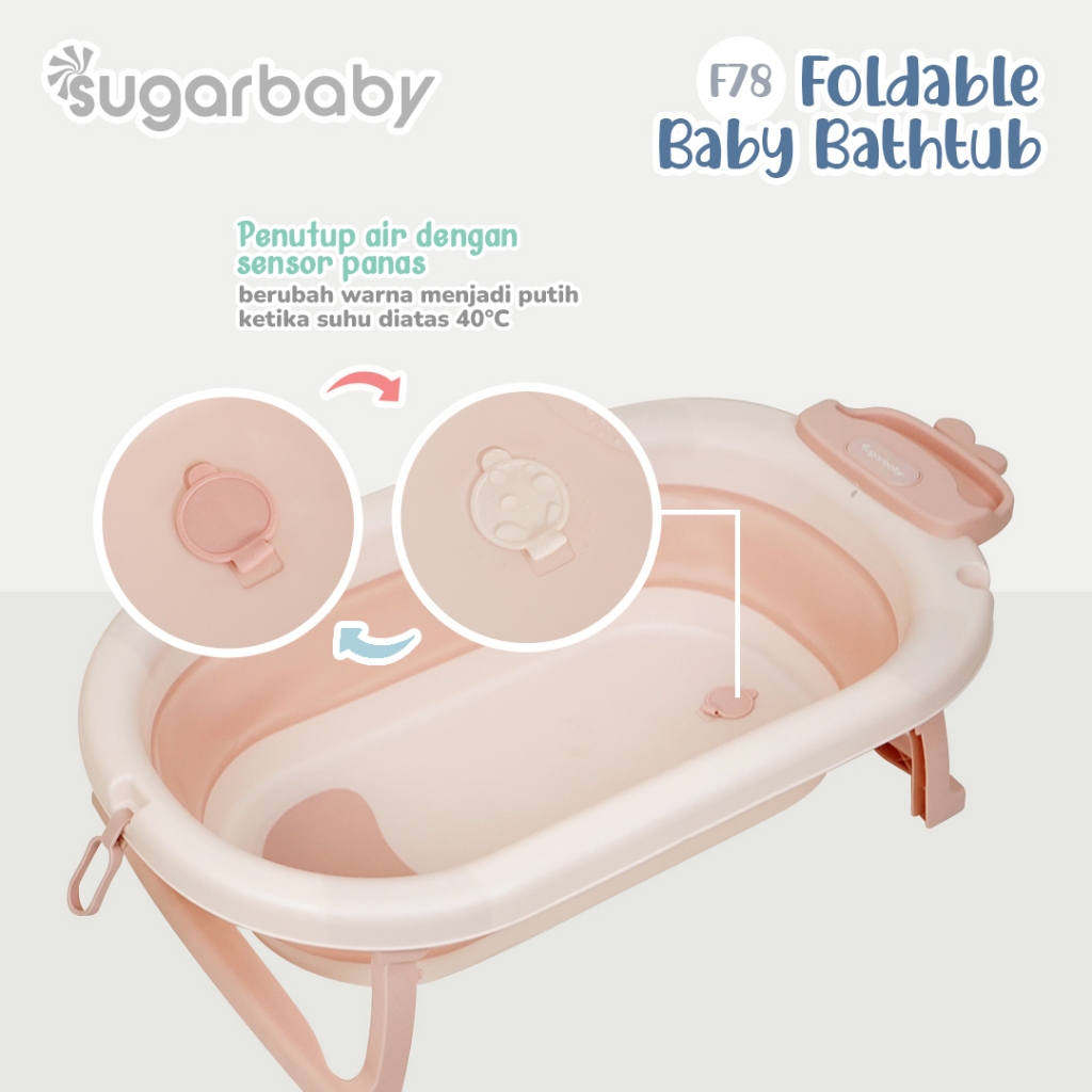 Sugar Baby Foldable Standing Bathtub - Bak Mandi Thermometer Digital - Gambar 4