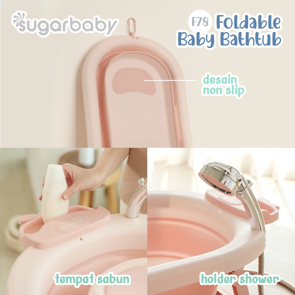 Sugar Baby Foldable Standing Bathtub - Bak Mandi Thermometer Digital - Gambar 6