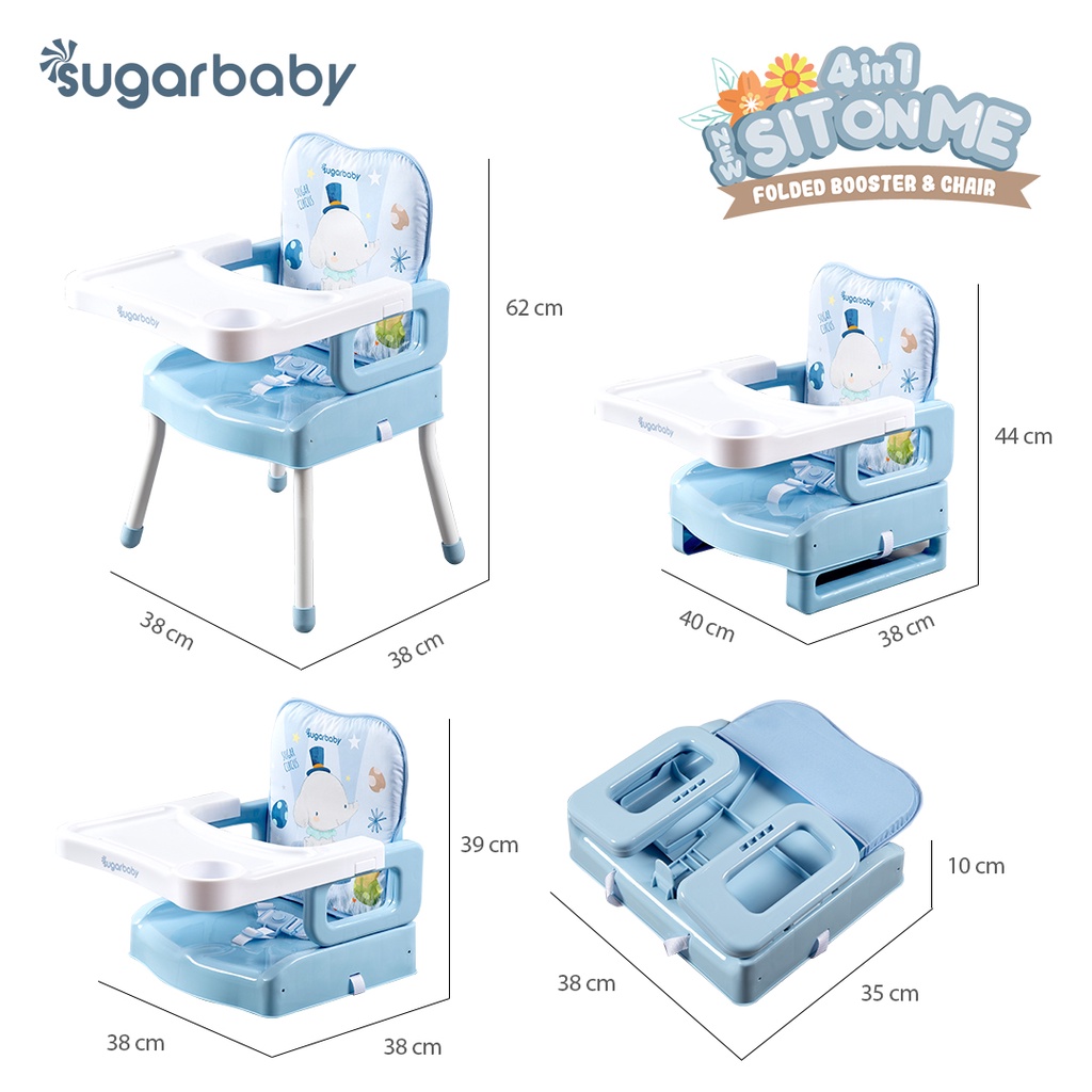 Sugarbaby 4in1 SitOnMe Folded Booster Chair - Kursi Makan Bayi Lipat Compact - Gambar 2