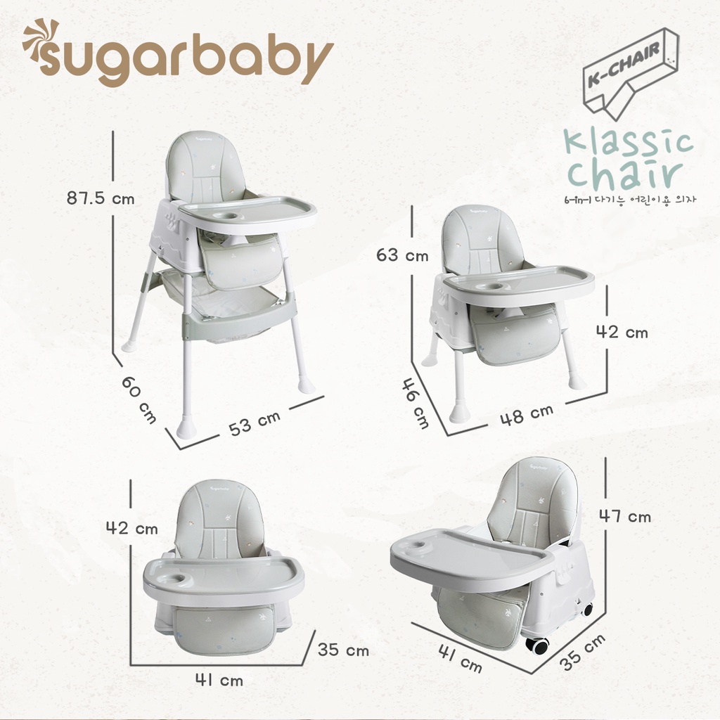 Sugarbaby K-Chair 6in1 Multifunction High Chair - Kursi Makan Anak & Booster Seat - Gambar 10