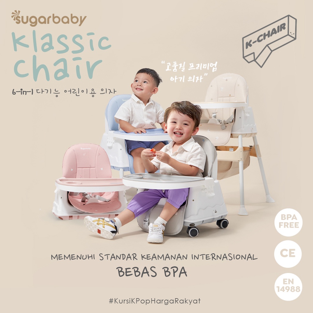 Sugarbaby K-Chair 6in1 Multifunction High Chair - Kursi Makan Anak & Booster Seat - Gambar 4