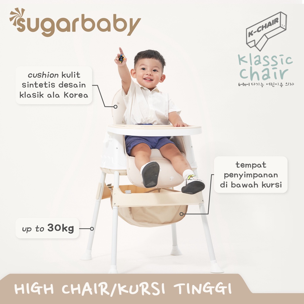 Sugarbaby K-Chair 6in1 Multifunction High Chair - Kursi Makan Anak & Booster Seat - Gambar 5