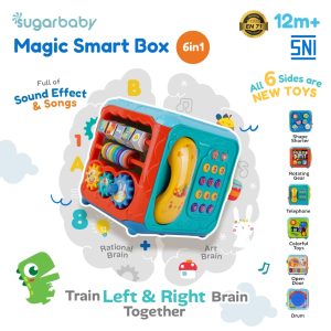 Sugarbaby Magic Smart Box 6in1 Toys Mainan Edukasi Bayi 12 Bulan+ Montessori Busybox Musik Sensorik & Motorik